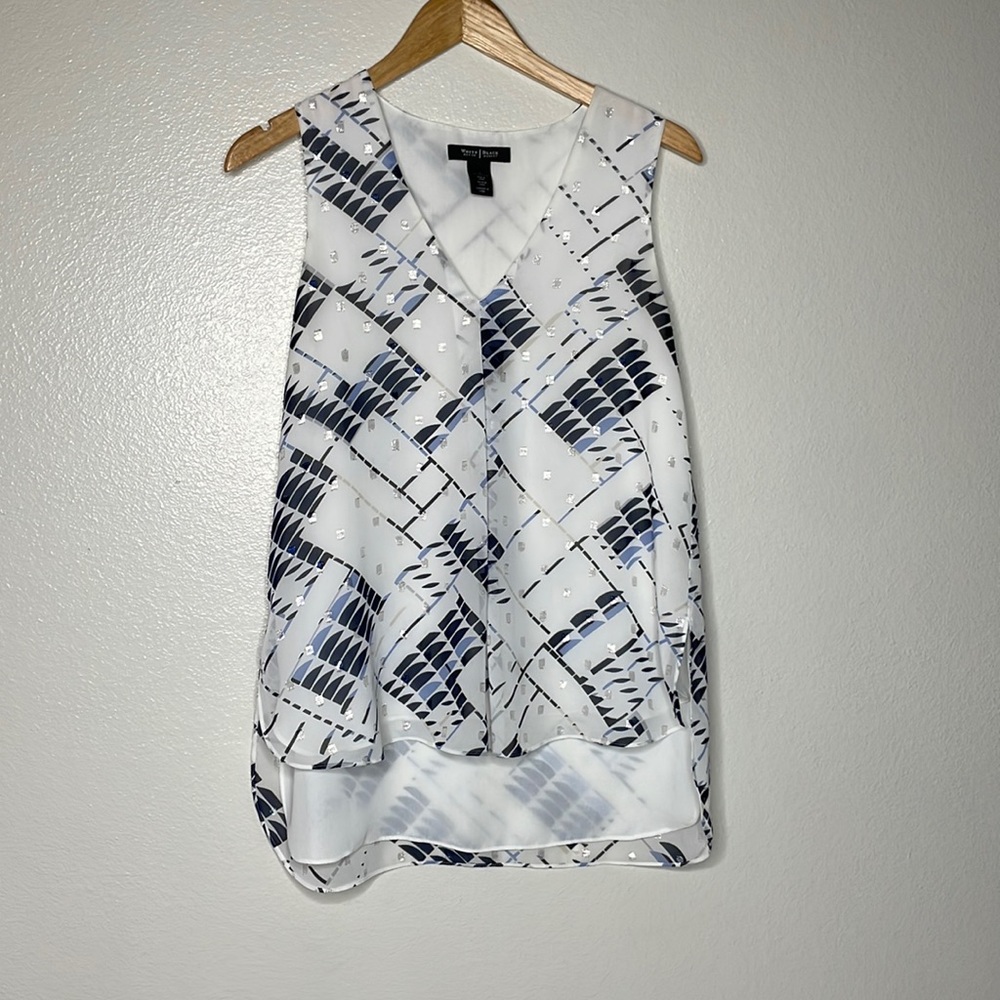 White House Black Market Sleeveless Blouse sz Small